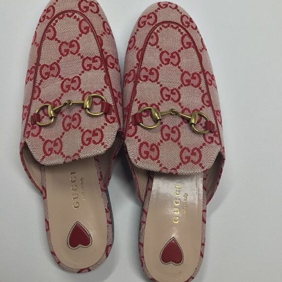 Gucci Princetown Horsebit Mule – Red Hearts Canvas EU 36 - Picture 11 of 17